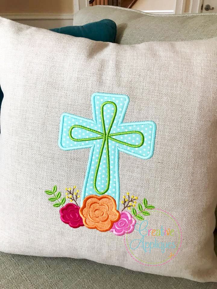 Cross Flowers Applique included in the Creative Appliques Easter Applique and Embroidery Set