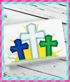 Cross Trio Sunrise Applique included in the Creative Appliques Easter Applique and Embroidery Set