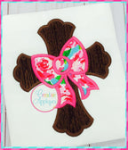 Cross with Bow Applique included in the Creative Appliques Easter Applique and Embroidery Set