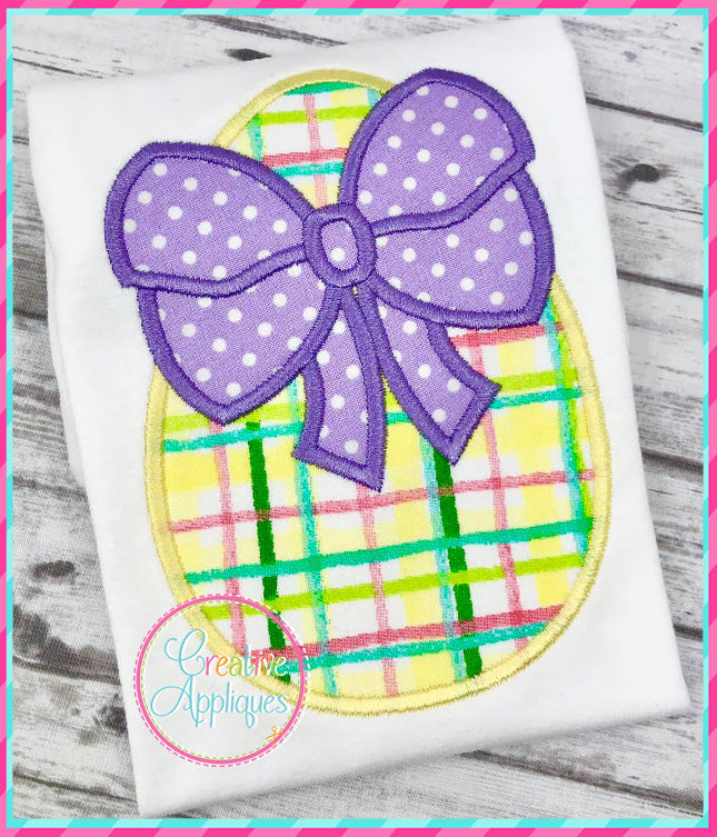 Egg Bow Applique included in the Creative Appliques Easter Applique and Embroidery Set