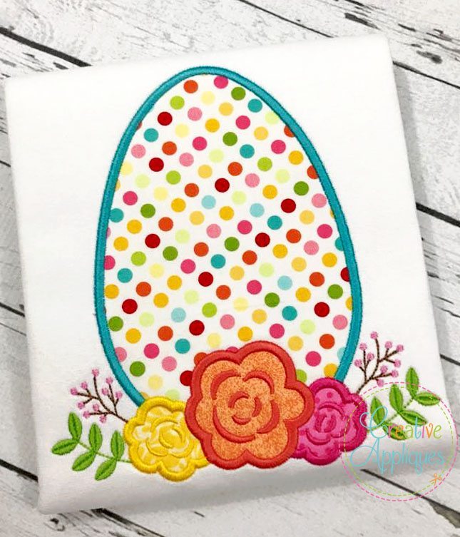 Egg Flowers Applique included in the Creative Appliques Easter Applique and Embroidery Set