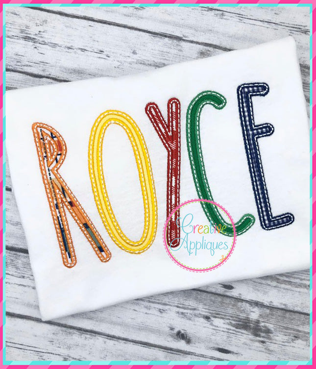 Farmhouse Alphabet Applique machine embroidery design included in the Creative Appliques Alphabet Applique Bundle
