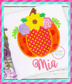 Floral Pumpkin Applique included in the Creative Appliques Fall Applique and Embroidery Bundle