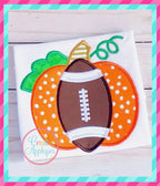 Football Pumpkin Applique included in the Creative Appliques Fall Applique and Embroidery Bundle