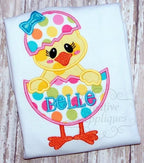 Girl Chick in Easter Egg Applique included in the Creative Appliques Easter Applique and Embroidery Set