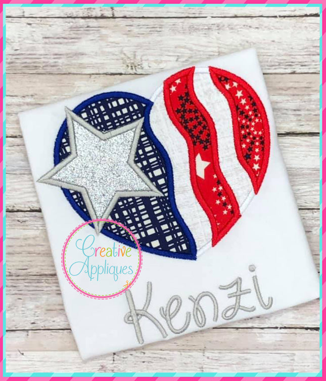 Heart Flag Applique included in the Creative Appliques Patriotic Applique and Embroidery Bundle