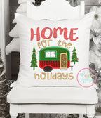 Home for the Holidays Camper Applique included in the Creative Appliques Camping Embroidery and Applique Bundle