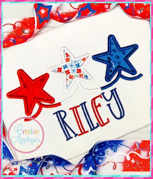 Linked Stars Applique included in the Creative Appliques Patriotic Applique and Embroidery Bundle