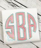 Natural Circle Floss Monogram Small included in the Creative Appliques Monogram Alphabet Embroidery Font Set