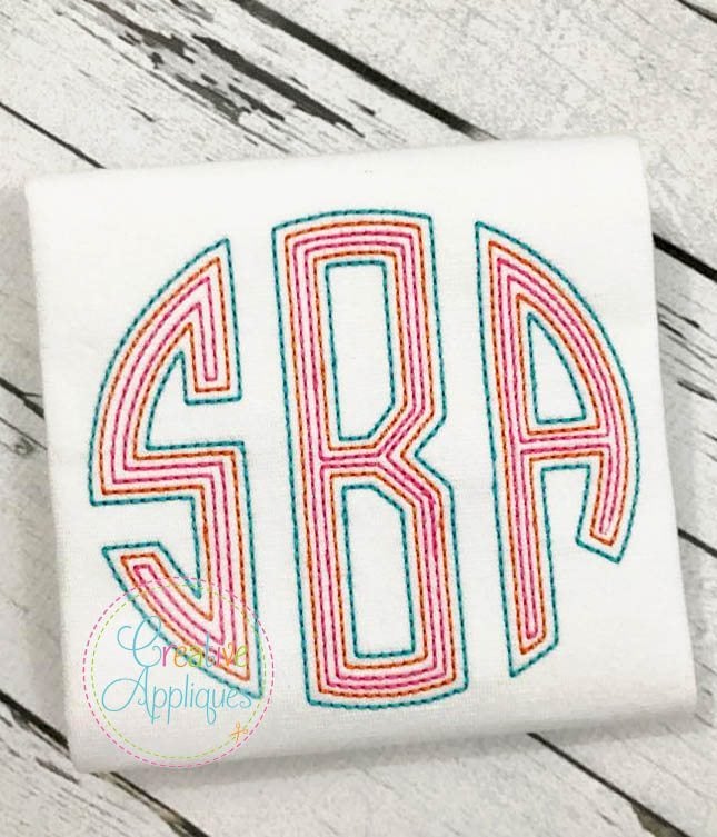 Natural Circle Floss Monogram Small included in the Creative Appliques Monogram Alphabet Embroidery Font Set