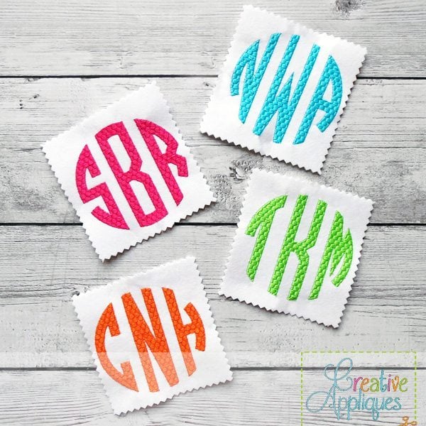 Natural Circle Honeycomb Monogram Embroidery Alphabet Font included in the Creative Appliques Monogram Alphabet Embroidery Font Set