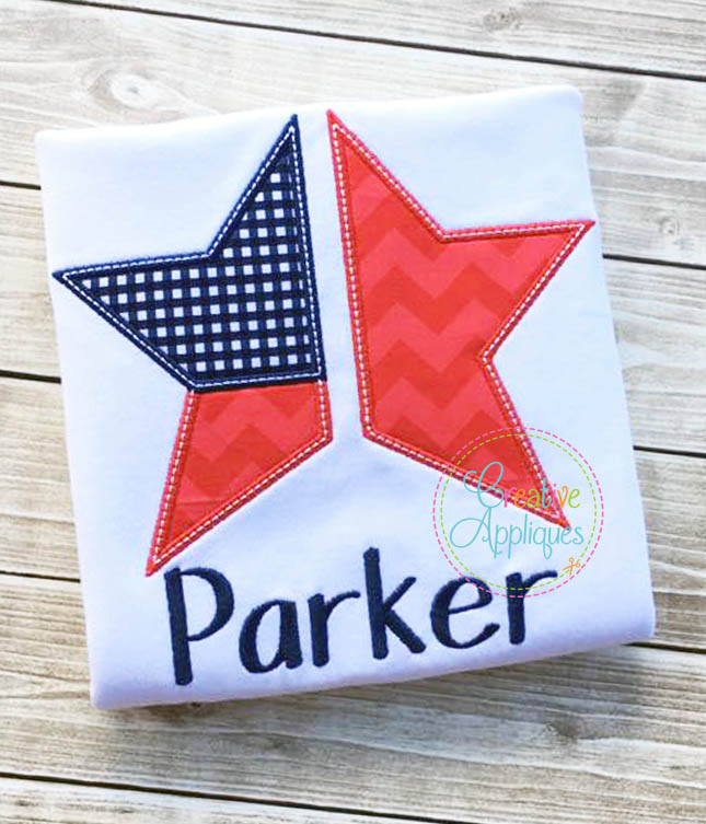 Patriotic Flag Star Applique included in the Creative Appliques Patriotic Applique and Embroidery Bundle