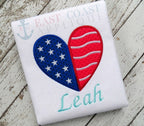 Patriotic Heart Applique included in the Creative Appliques Patriotic Applique and Embroidery Bundle