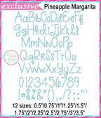Pineapple Margarita Embroidery Font included in the Creative Appliques Embroidery Font Bundle