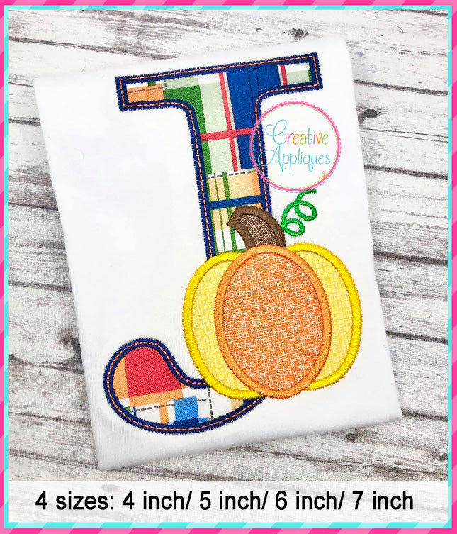 Pumpkin Alphabet Applique machine embroidery design included in the Creative Appliques Alphabet Applique Bundle