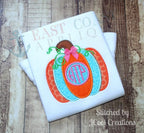 Pumpkin Monogram Applique Design included in the Creative Appliques Fall Applique and Embroidery Bundle