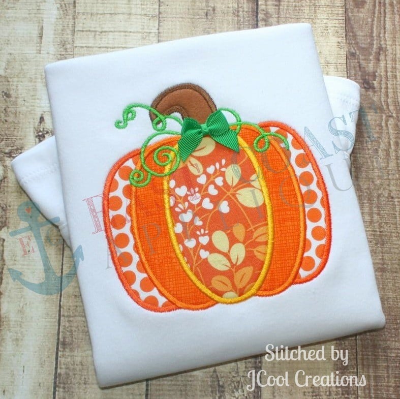 Pumpkin Panel Applique included in the Creative Appliques Fall Applique and Embroidery Bundle