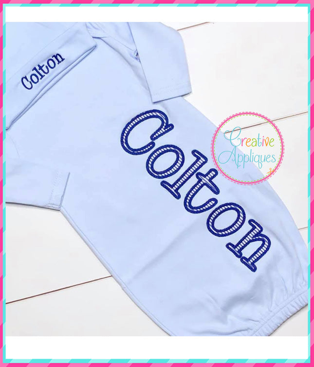 Recess Alphabet Applique machine embroidery design included in the Creative Appliques Alphabet Applique Bundle