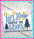 Let's Sleep Under the Stars Embroidery included in the Creative Appliques Camping Embroidery and Applique Bundle