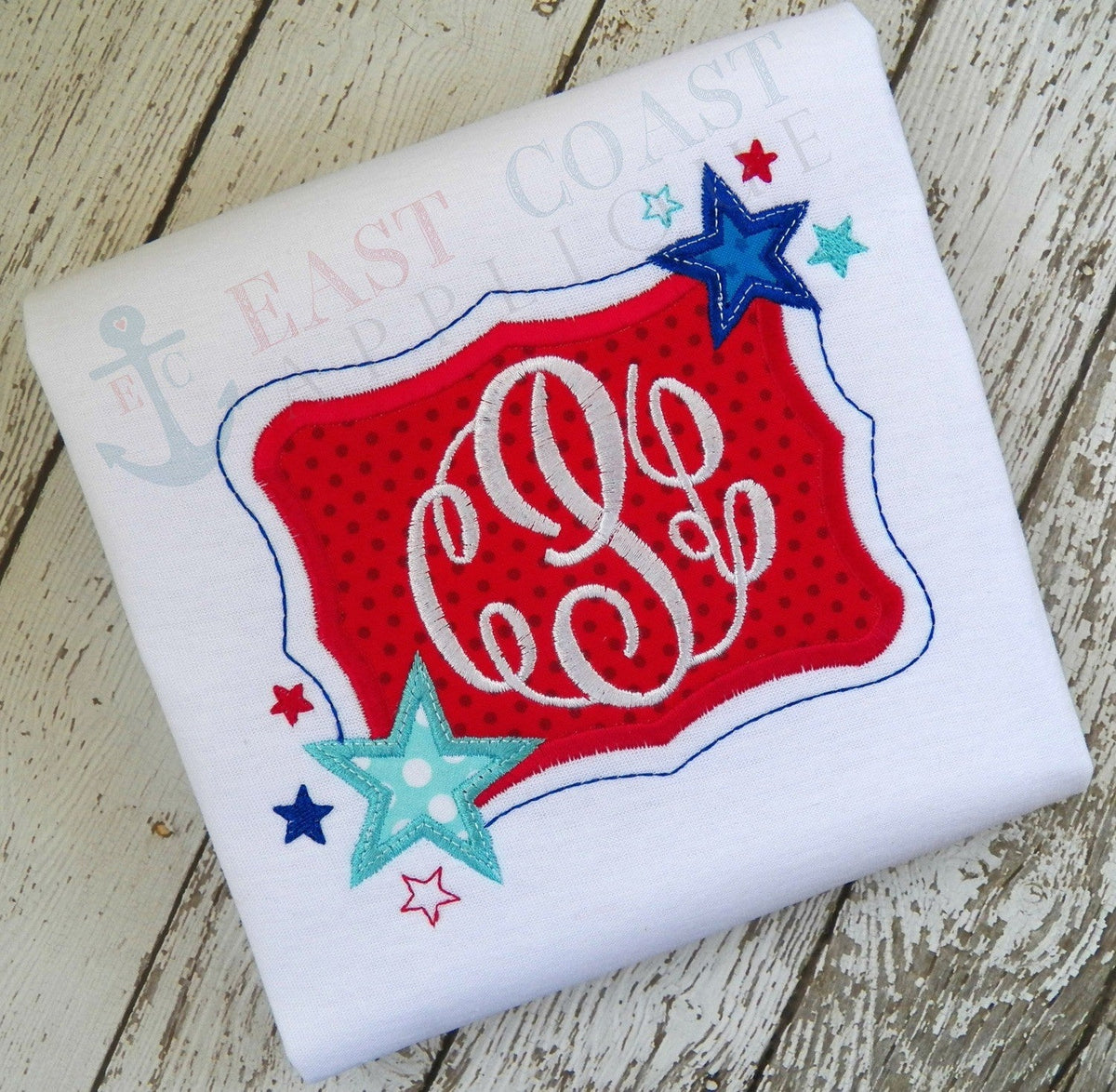 Star Burst Frame Applique included in the Creative Appliques Patriotic Applique and Embroidery Bundle