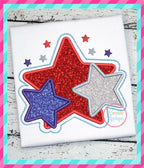 Star Trio Applique included in the Creative Appliques Patriotic Applique and Embroidery Bundle