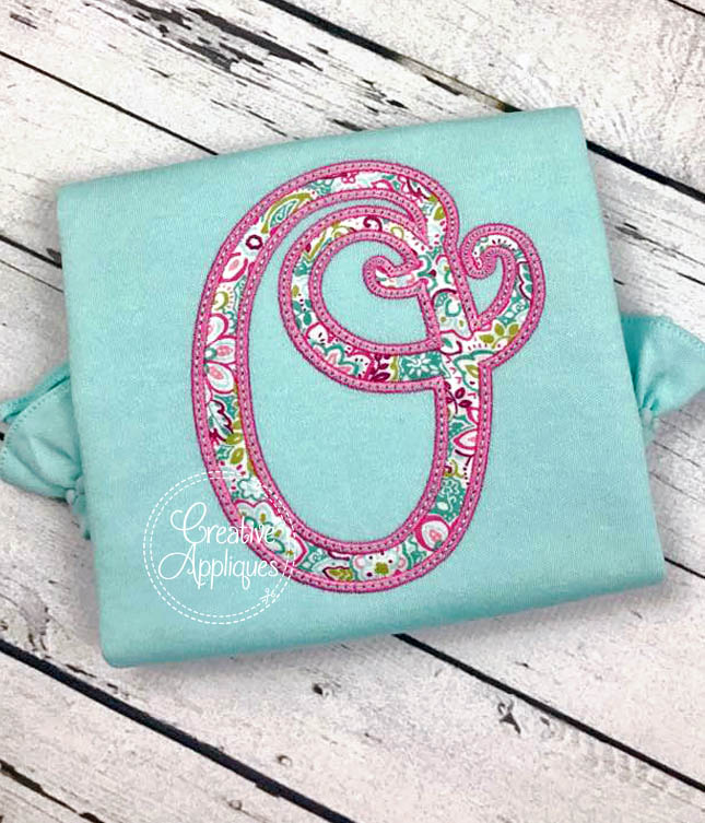 Stylish Script Alphabet Applique machine embroidery design included in the Creative Appliques Alphabet Applique Bundle