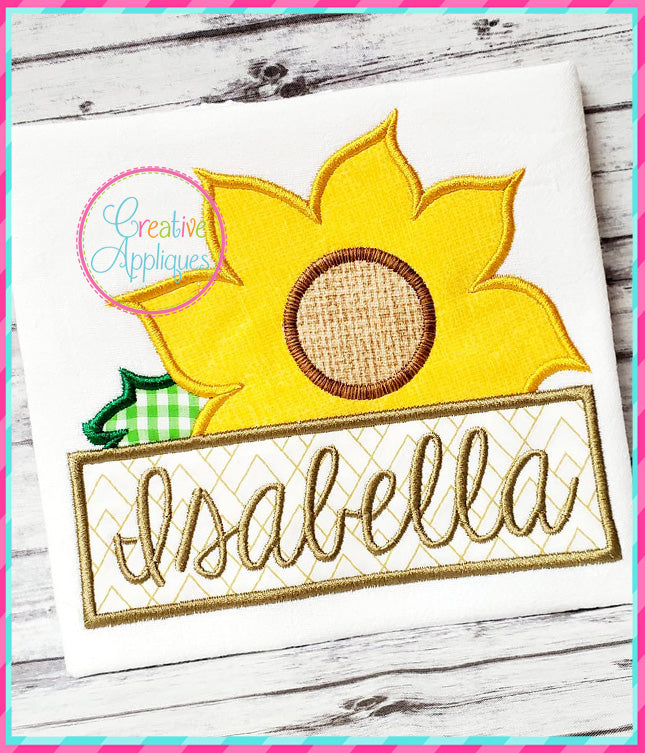 Sunflower Frame Applique included in the Creative Appliques Fall Applique and Embroidery Bundle