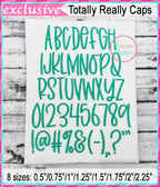 Totally Really Caps Embroidery Font included in the Creative Appliques Embroidery Font Bundle