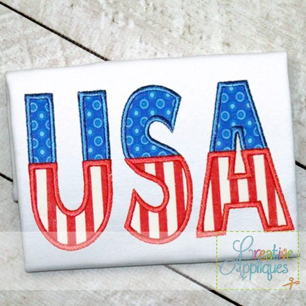 USA Split Applique included in the Creative Appliques Patriotic Applique and Embroidery Bundle
