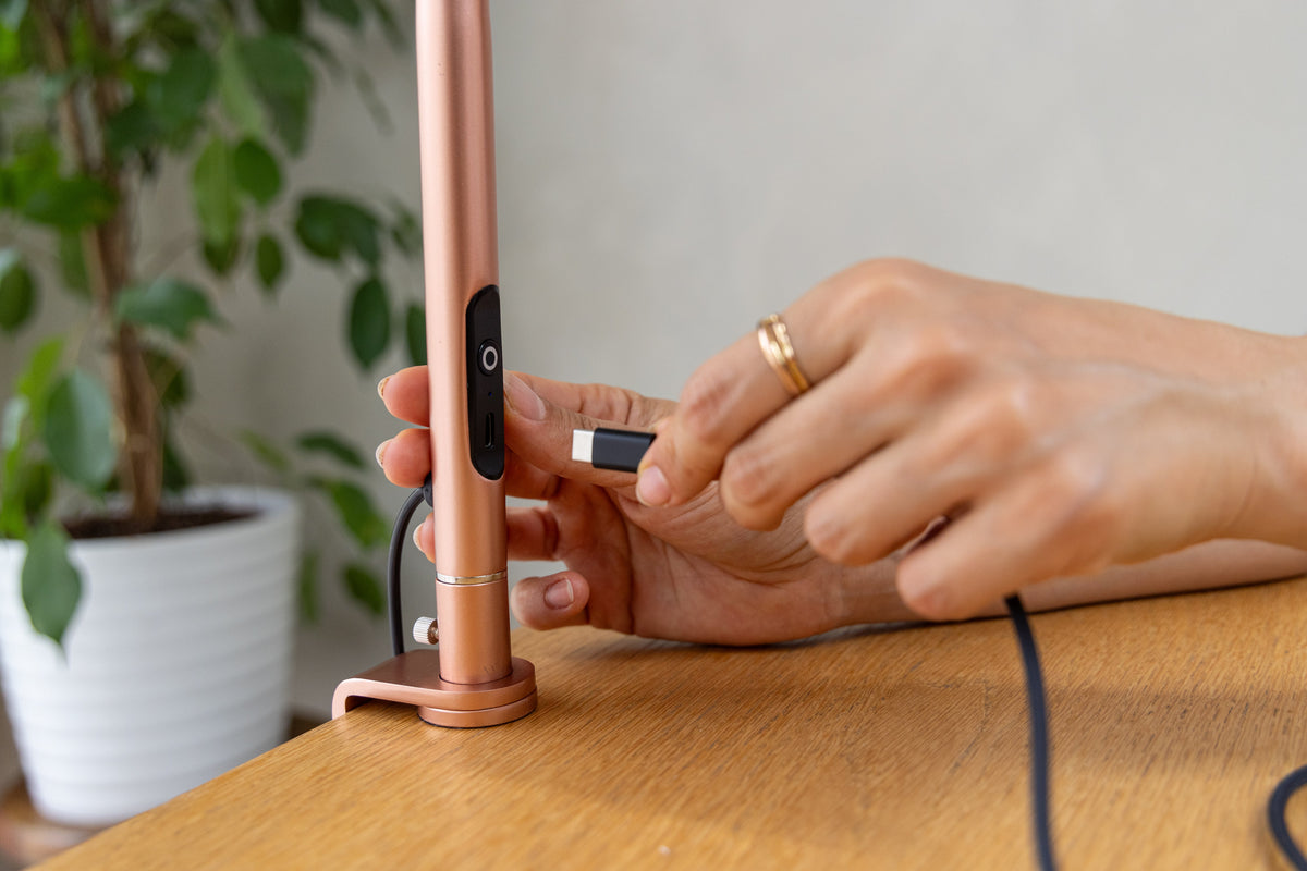 Daylight Slimline 4 Table Lamp in Rose Gold