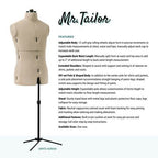 Dritz Mr. Tailor Adjustable Male Form — product view 2