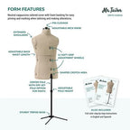 Dritz Mr. Tailor Adjustable Male Form — product view 4