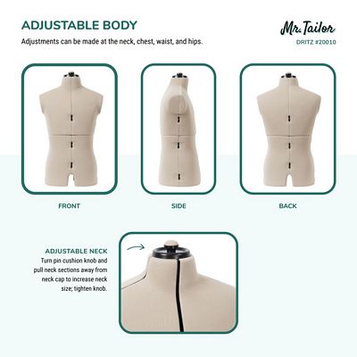 Dritz Mr. Tailor Adjustable Male Form — product view 5
