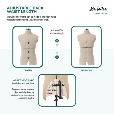 Dritz Mr. Tailor Adjustable Male Form — product view 7