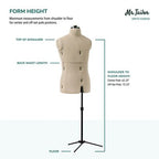 Dritz Mr. Tailor Adjustable Male Form — product view 9
