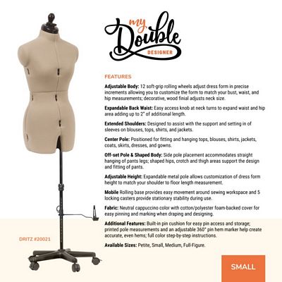 Dritz My Double Designer Adjustable Dress Form – Small — product view 2