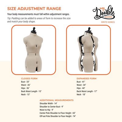 Dritz My Double Designer Adjustable Dress Form – Small — product view 3