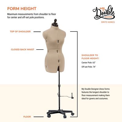 Dritz My Double Designer Adjustable Dress Form – Small — product view 9