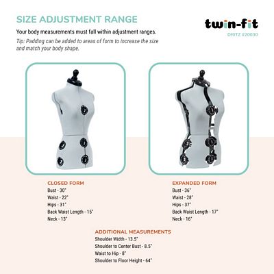 Dritz Twin-Fit Adjustable Dress Form – Petite — product view 3