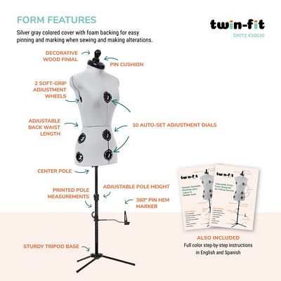 Dritz Twin-Fit Adjustable Dress Form – Petite — product view 4