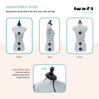 Dritz Twin-Fit Adjustable Dress Form – Petite — product view 5
