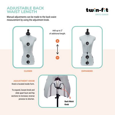 Dritz Twin-Fit Adjustable Dress Form – Petite — product view 7