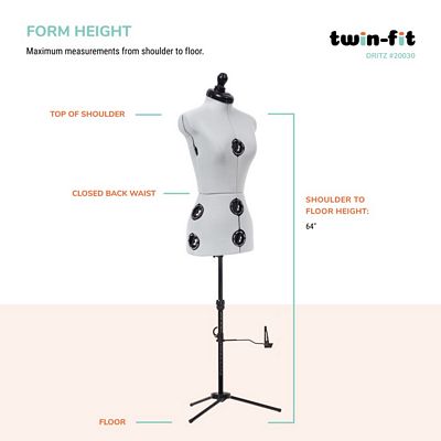 Dritz Twin-Fit Adjustable Dress Form – Petite — product view 9
