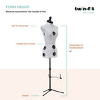 Dritz Twin-Fit Adjustable Dress Form – Petite — product view 9