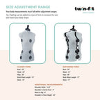 Dritz Twin-Fit Adjustable Dress Form – Small — product view 3