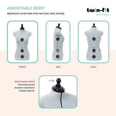 Dritz Twin-Fit Adjustable Dress Form – Small — product view 5