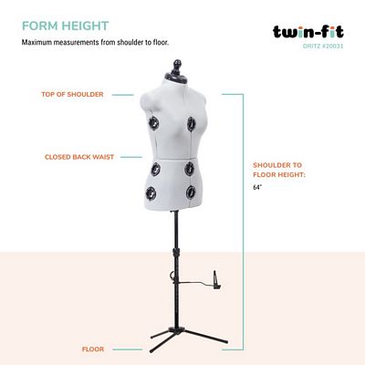 Dritz Twin-Fit Adjustable Dress Form – Small — product view 9
