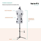 Dritz Twin-Fit Adjustable Dress Form – Small — product view 9