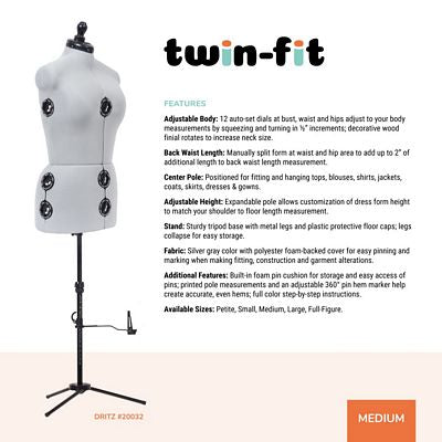 Dritz Twin-Fit Adjustable Dress Form – Medium — product view 2