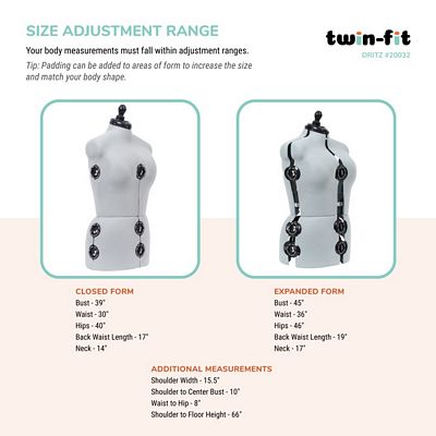 Dritz Twin-Fit Adjustable Dress Form – Medium — product view 3